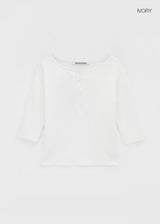 [B-BASIC] Tension Standard Henley Neck 3/4 Sleeve T-shirt (2size)
