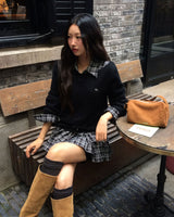 Blush Flare Check Shirt Dress