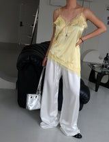 unbalanced lace bustier blouse