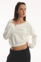 Mix logo sweatshirt - ivory