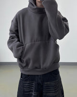 Urban crop high-neck fleece hoodie