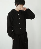 [DOJINOI] YEOMIM CROP HOODIE JUMPER BLACK