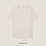 LMN ベニーVネックヘンリーネックショートスリーブ (4 colors)