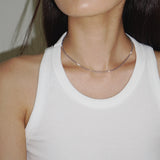 LOVE SKINNY BEADS NECKLACE GREY