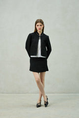 AGLOW TWEED SKIRT PANTS / BLACK