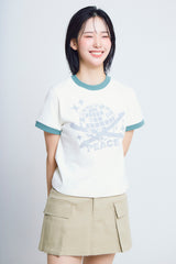 ユニバーサルプリント ½Tシャツ (ivory/green)