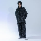 tie-dye wide cargo pants_black