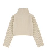 C HIGH NECK KNIT CARDIGAN_IVORY