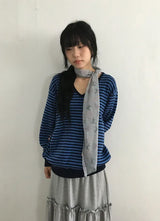 26FW★ [BAONHAUS] セブニン ストライプ ブイネック ニット
