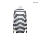 (3color) Alpaca Border Loose-Fit Long Knit