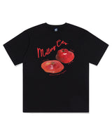 メルティング アップル プリンティングショートスリーブTシャツ ブラック