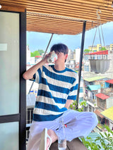Daily linen ice banding wide pants