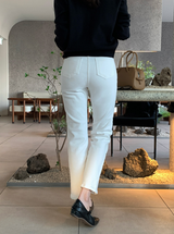 ルカイン 301 ストレッチー エラスティック ウエスト ストレート パンツ/ 4カラー