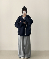 イアンフロントダイアゴナルインシジョンヘムストリングワイドパンツ