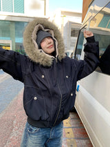 Grand Fur Hoodie Zip-Up Parka Jacket