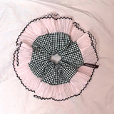 Black Mini Check & Waver Lace Scrunchies