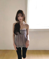 [ enigmatic purple💜 ] dusty violet volume tank top