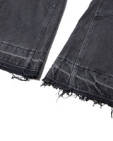 MULTI BUCKLE WASHED GREY DENIM PANTS