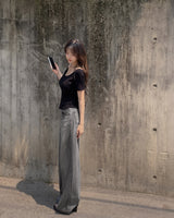 Yield linen denim pants