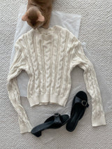 Baby Blue Twisted Long Sleeve Knitwear