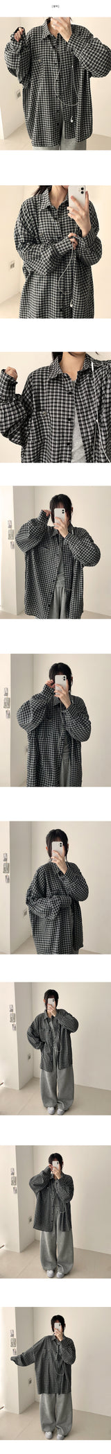 ベイペンダントポイントルーズフィットチェックシャツ サウス (4color)