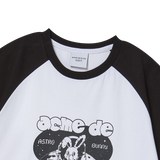 25SS スペースラビットラグランクロップ半袖Tシャツ ブラック