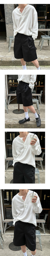 [S/S] ラベルバミューダコットンパンツ