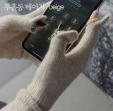 two hole long touch finger gloves 5colors