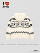Plain hooded button knit cardigan