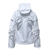 BIKER SHIRRING JACKET . CLEAR GRAY