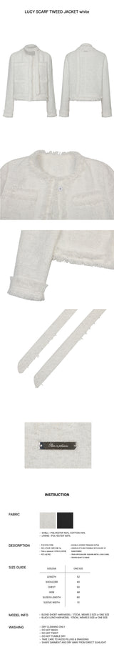 LUCY SCARF TWEED JACKET white