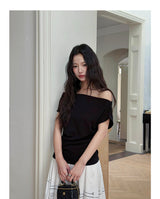 Off Shoulder Ruched Short Sleeve Top