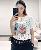ハートサンセットグラフィックTシャツ_ホワイト(ミント)