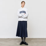 UNISEX NEWIDEA アップリケ刺繍オーバーサイズスウェット [WHITE MELANGE GREY]