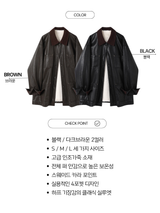 High-End Leather Warm Pocket Half Coat