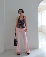 Ribbon Polka Dot Halterneck Sleeveless