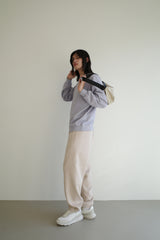 Wool jogger pants, Cream