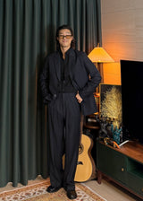 Striped Basic Bijou Slacks 2COLOR