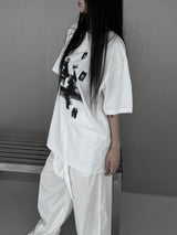 [unisex] アルクディオーバーフィットプリンティング半袖Tシャツ (2color)