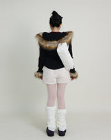 デッカウルフジョットフード付きファーニットジップアップジャケット (Wool Jacket)