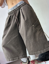 HIP PATCH RIVET PIGMENT DENIM BERMUDA 🫐🍪🖤3COLOR