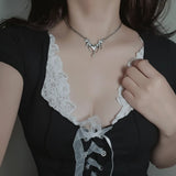 [IDLE Shuhua Necklace] Love Goth Bat Chain Semi Choker Necklace