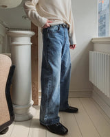 Janen Washed Flare Wide Denim