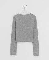 Lengmo Ribbed Round Crop Cardigan