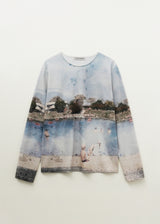 Donau Watercolor Long Sleeve Top (Blue)