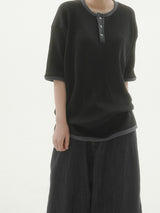 デイイングワッフルショートスリーブTシャツ -5C