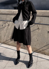  RIBBON TULLE MINI SKIRT