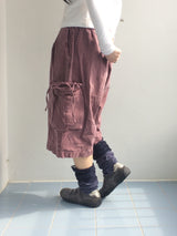 washing ribbon pocket cargo pants