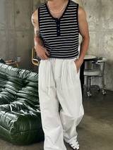 [S/S] Stripe henry neck sleeveless(3color)