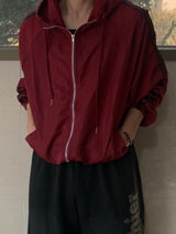 Bleu Overfit Track Hood Windbreaker